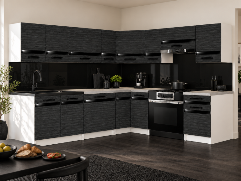Meubles de cuisine Prestige 420 cm ébène royale avec plan de travail Fabricant TOR P Gustav/0/WT/HK/0/A1/CP