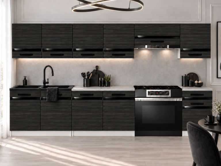 Meubles de cuisine Prestige 260 cm ébène royale sans plan de travail Fabricant TOR P Frida/0/WT/HK/BB/A1/CP