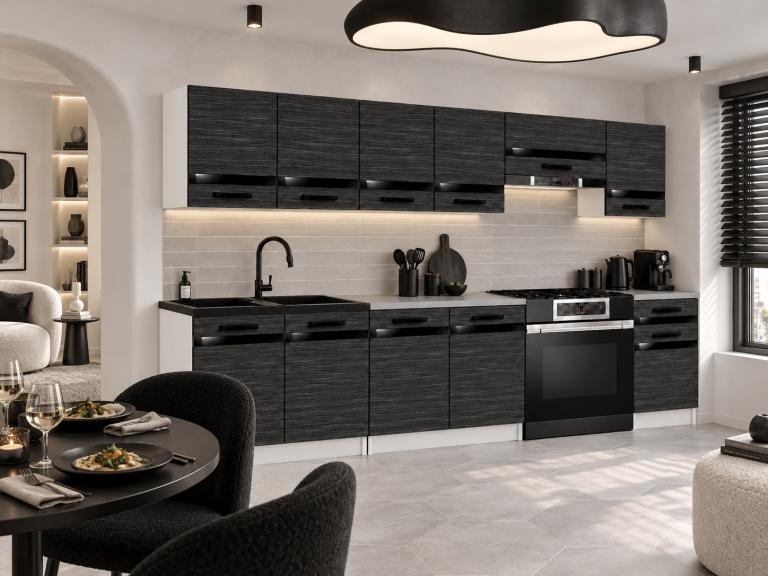 Meubles de cuisine Prestige 260 cm ébène royale sans plan de travail Fabricant TOR P Frida/0/WT/HK/BB/A1/CP
