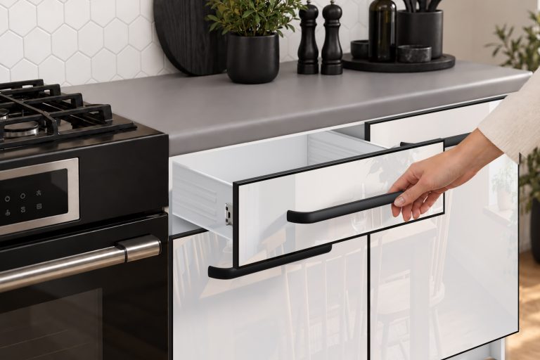 Meubles de cuisine Linea 180 cm blanc brillant avec plan de travail Fabricant INF L Leonardo/0/WT/W/0/A1