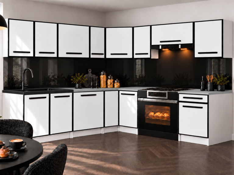 Meubles de cuisine Linea 420 cm blanc mat sans plan de travail Fabricant TOR L Gustav/0/WT/WT/BB/A1
