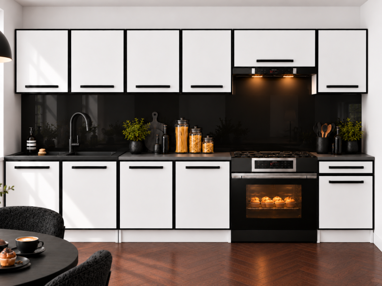Meubles de cuisine Linea 260 cm blanc mat avec plan de travail Fabricant TOR L Frida/0/WT/WT/0/A1