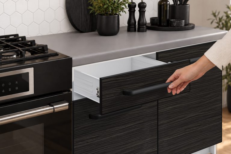 Meubles de cuisine Linea 320 cm ébène royale avec plan de travail Fabricant TOR L Vincent/0/WT/HK/0/A1