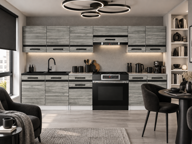 Meubles de cuisine Prestige 240 cm glamour wood avec plan de travail Fabricant TOR P Salvador/0/WT/GW1/0/A1/CM