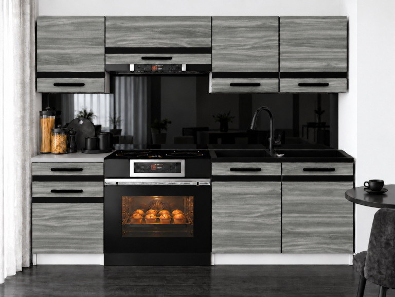 Meubles de cuisine Prestige 180 cm glamour wood avec plan de travail Fabricant TOR P Leonardo/0/WT/GW1/0/A1/CM