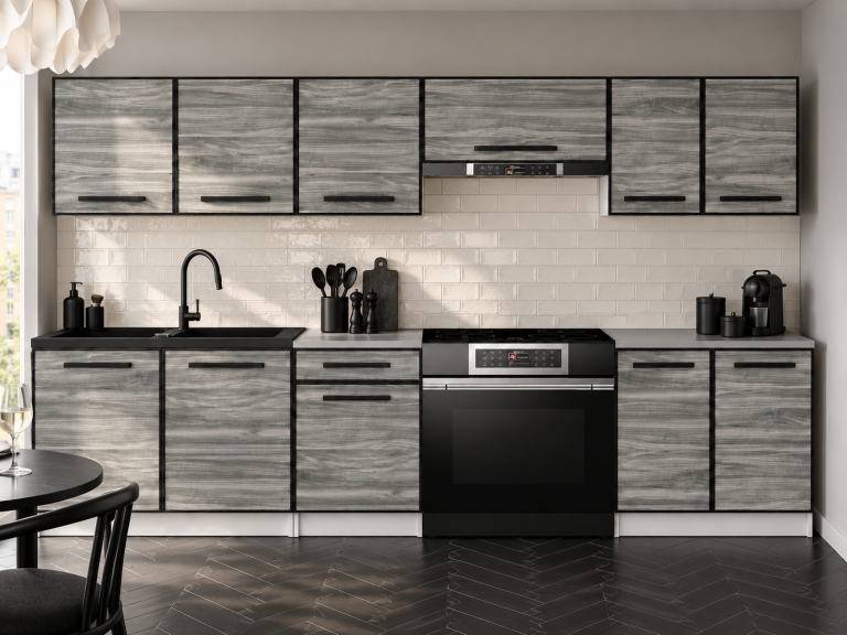 Meubles de cuisine Linea 240 cm glamour wood avec plan de travail Fabricant TOR L Salvador/0/WT/GW1/0/A1