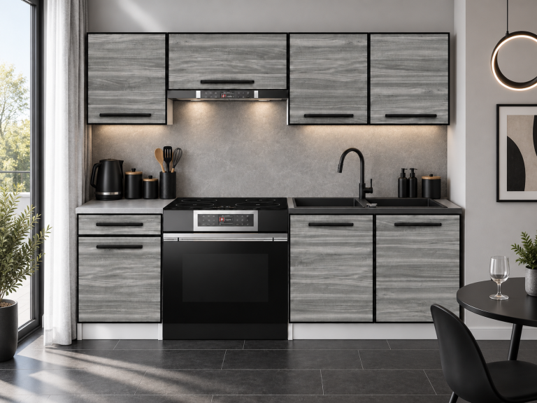 Meubles de cuisine Linea 180 cm glamour wood avec plan de travail Fabricant TOR L Leonardo/0/WT/GW1/0/A1