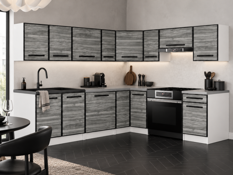 Meubles de cuisine Linea 420 cm glamour wood avec plan de travail Fabricant TOR L Gustav/0/WT/GW1/0/A1