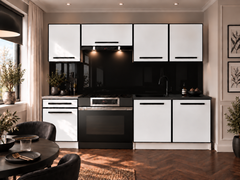 Meubles de cuisine Linea 180 cm blanc mat avec plan de travail Fabricant TOR L Leonardo/0/WT/WT/0/A1
