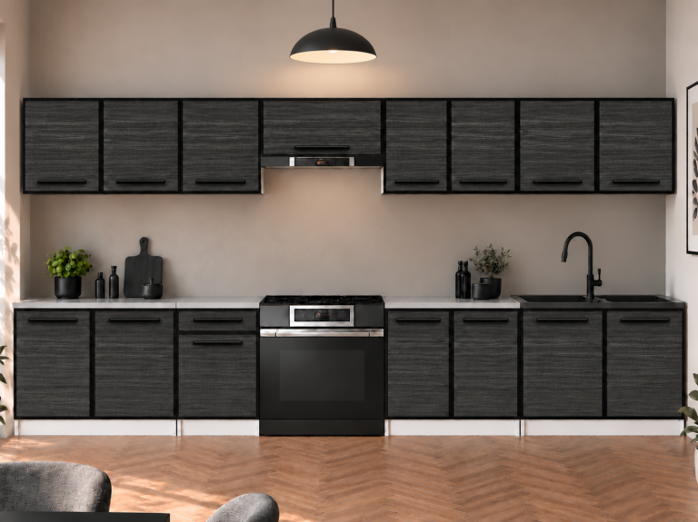 Meubles de cuisine Linea 320 cm ébène royale avec plan de travail Fabricant TOR L Vincent/0/WT/HK/0/A1