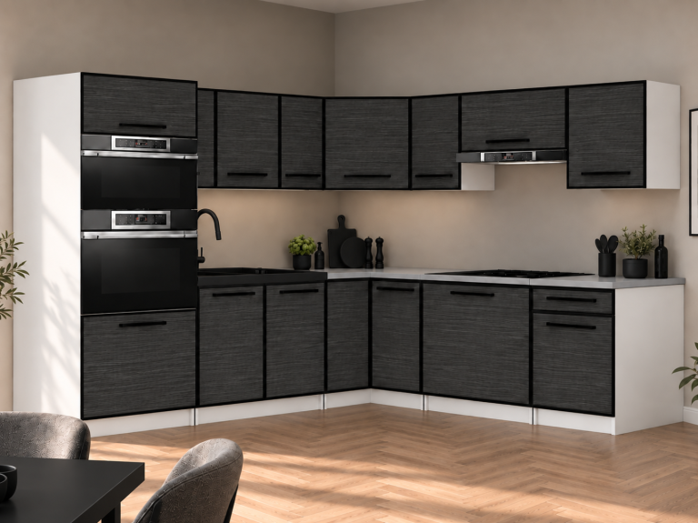 Meubles de cuisine Linea 420 cm ébène royale sans plan de travail Fabricant TOR L Diego/0/WT/HK/BB/A1