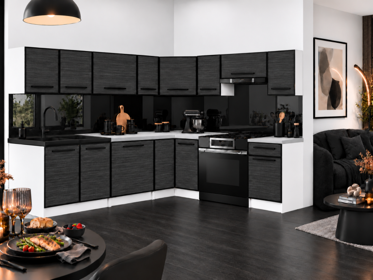Meubles de cuisine Linea 420 cm ébène royale avec plan de travail Fabricant TOR L Gustav/0/WT/HK/0/A1