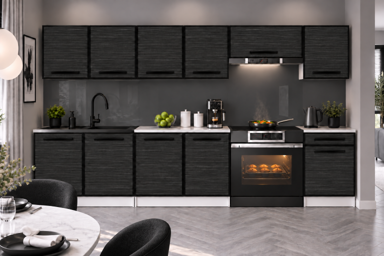 Meubles de cuisine Linea 260 cm ébène royale avec plan de travail Fabricant TOR L Frida/0/WT/HK/0/A1