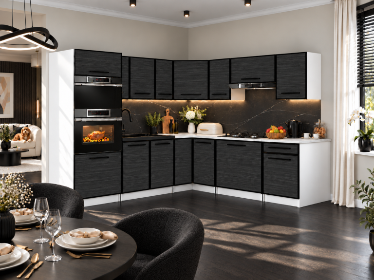 Meubles de cuisine Linea 420 cm ébène royale sans plan de travail Fabricant TOR L Diego/0/WT/HK/BB/A1