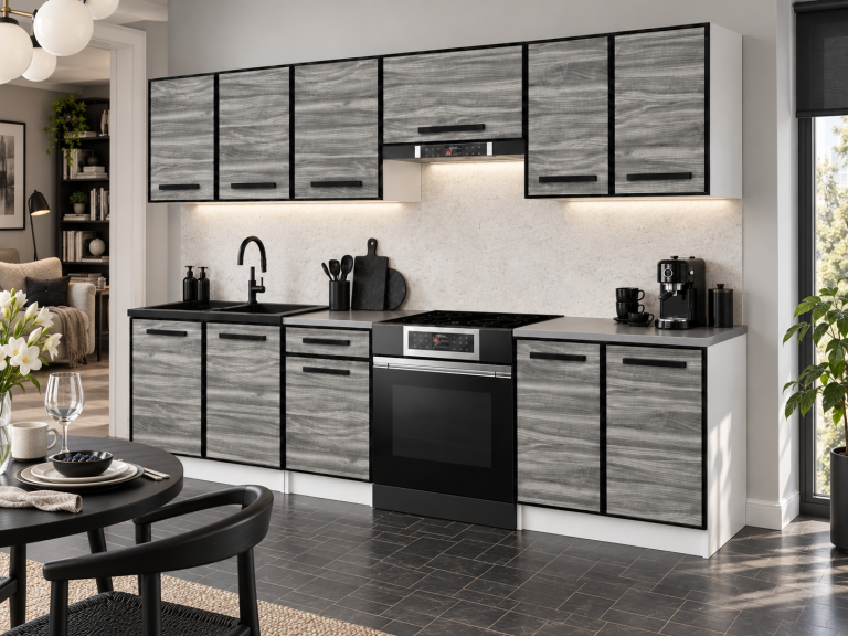 Meubles de cuisine Linea 240 cm glamour wood avec plan de travail Fabricant TOR L Salvador/0/WT/GW1/0/A1