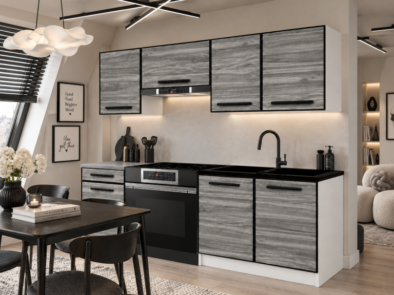 Meubles de cuisine Linea 180 cm glamour wood avec plan de travail Fabricant TOR L Leonardo/0/WT/GW1/0/A1