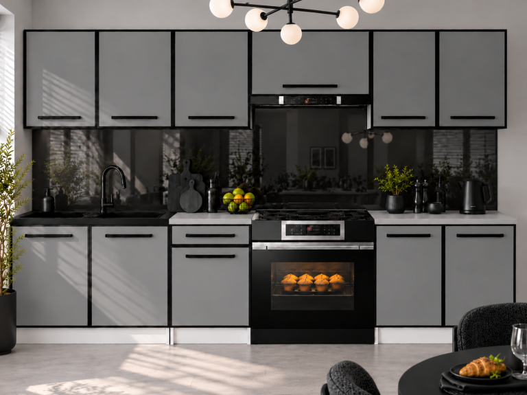 Meubles de cuisine Linea 240 cm gris mat avec plan de travail Fabricant TOR L Salvador/0/WT/SR/0/A1