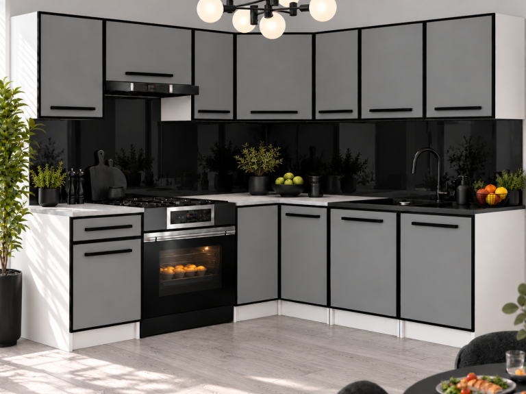 Meubles de cuisine Linea 360 cm gris mat avec plan de travail Fabricant TOR L Pablo/0/WT/SR/0/A1