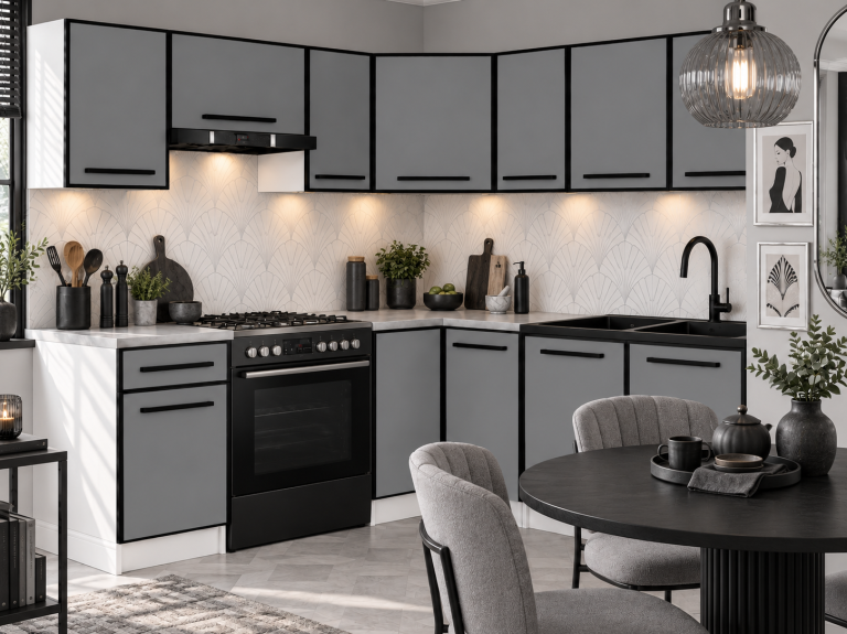 Meubles de cuisine Linea 360 cm gris mat avec plan de travail Fabricant TOR L Pablo/0/WT/SR/0/A1