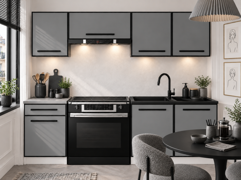 Meubles de cuisine Linea 180 cm gris mat avec plan de travail Fabricant TOR L Leonardo/0/WT/SR/0/A1