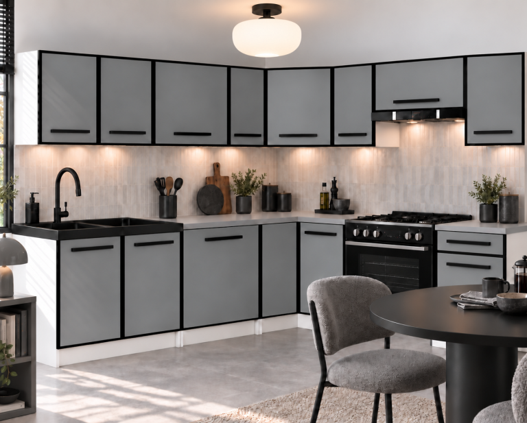 Meubles de cuisine Linea 420 cm gris mat avec plan de travail Fabricant TOR L Gustav/0/WT/SR/0/A1