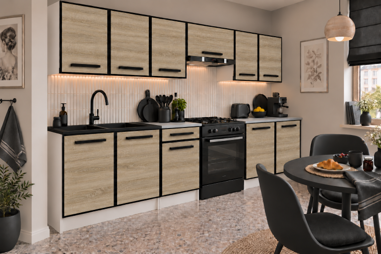 Meubles de cuisine Linea 240 cm chêne sonoma avec plan de travail Fabricant TOR L Salvador/0/WT/DS/0/A1