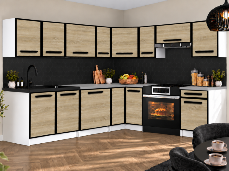 Meubles de cuisine Linea 420 cm chêne sonoma avec plan de travail Fabricant TOR L Gustav/0/WT/DS/0/A1