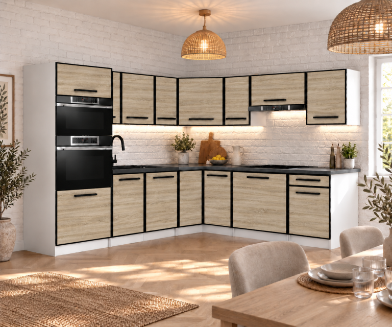 Meubles de cuisine Linea 420 cm chêne sonoma avec plan de travail Fabricant TOR L Diego/0/WT/DS/0/A1