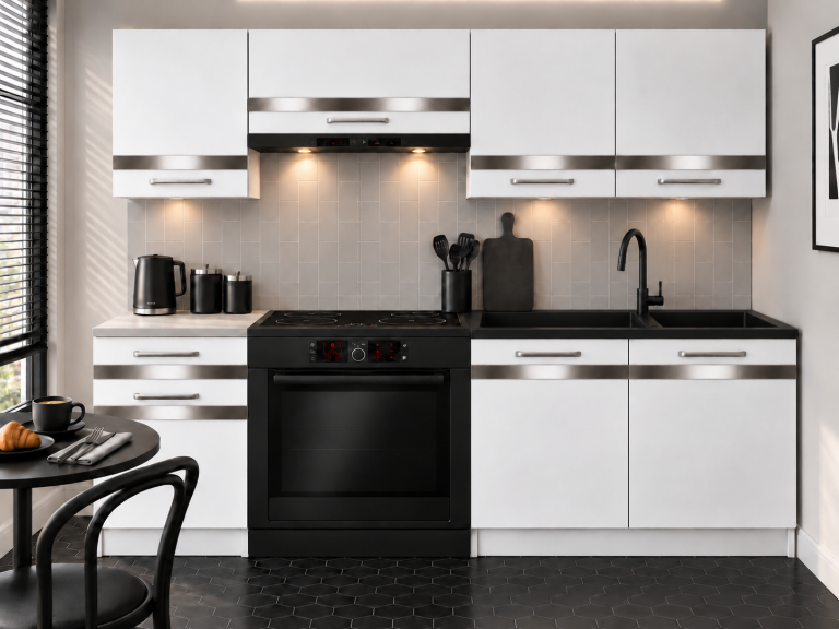 Meubles de cuisine Prestige 180 cm blanc mat avec plan de travail Fabricant TOR P Leonardo/0/WT/WT/0/C1/SL