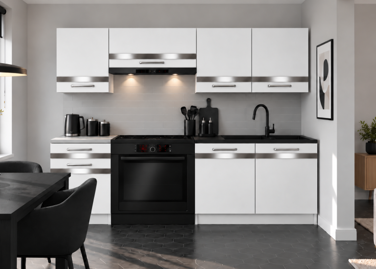 Meubles de cuisine Prestige 180 cm blanc mat avec plan de travail Fabricant TOR P Leonardo/0/WT/WT/0/C1/SL