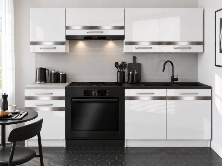 Meble kuchenne Prestige 180 cm biały połysk z blatem Producent INF P Leonardo/0/WT/W/0/C1/SL