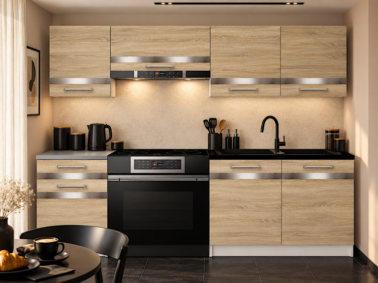 Meubles de cuisine Prestige 180 cm chêne sonoma avec plan de travail Fabricant TOR P Leonardo/0/WT/DS/0/C1/SL