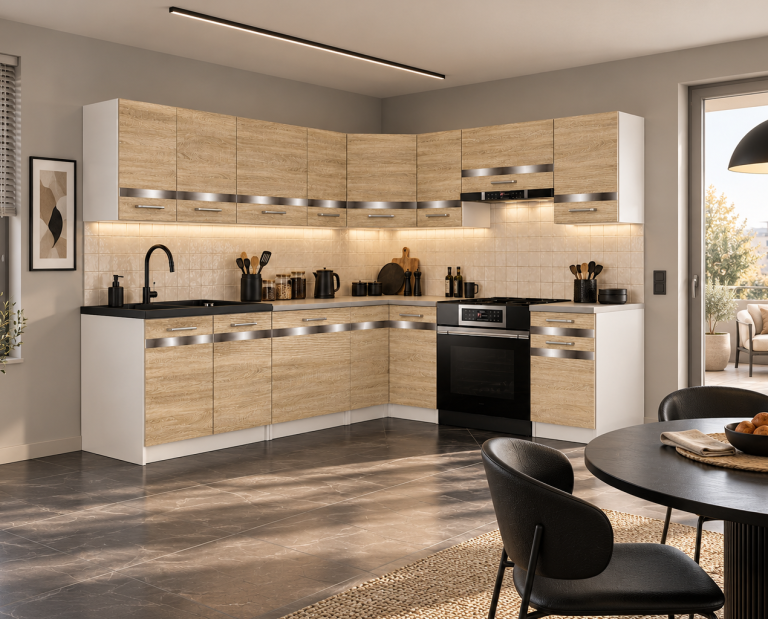 Meubles de cuisine Prestige 420 cm chêne sonoma sans plan de travail Fabricant TOR P Gustav/0/WT/DS/BB/C1/SL