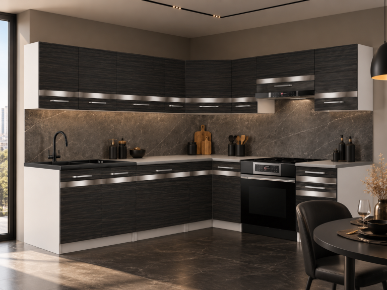 Meubles de cuisine Prestige 420 cm ébène royale sans plan de travail Fabricant TOR P Gustav/0/WT/HK/BB/C1/SL