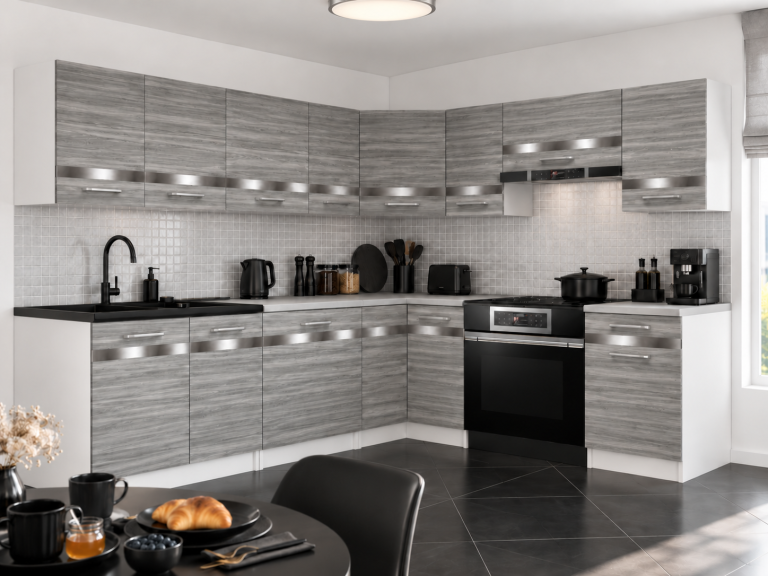 Meubles de cuisine Prestige 420 cm glamour wood avec plan de travail Fabricant TOR P Gustav/0/WT/GW1/0/C1/SL
