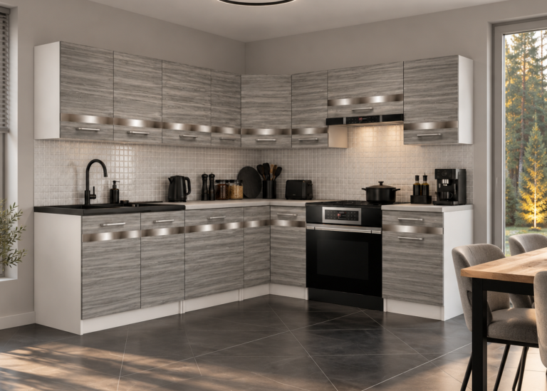 Meubles de cuisine Prestige 420 cm glamour wood avec plan de travail Fabricant TOR P Gustav/0/WT/GW1/0/C1/SL