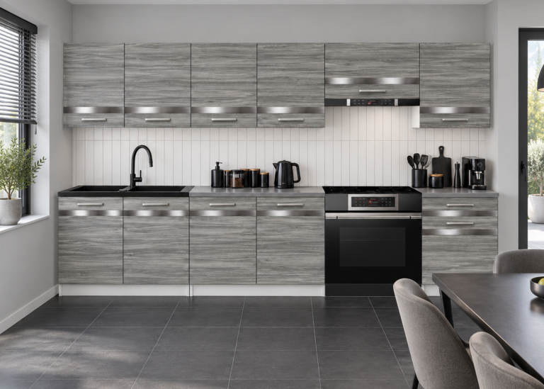 Meubles de cuisine Prestige 260 cm glamour wood avec plan de travail Fabricant TOR P Frida/0/WT/GW1/0/C1/SL