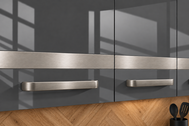 Meubles de cuisine Prestige 320 cm gris brillant avec plan de travail Fabricant INF P Vincent/0/WT/S/0/C1/SL