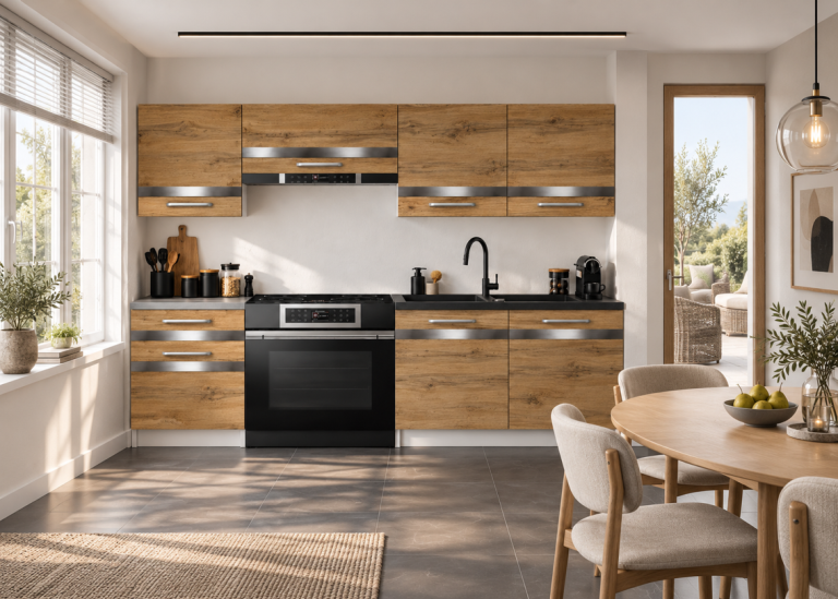 Meubles de cuisine Prestige 180 cm chêne wotan avec plan de travail Fabricant TOR P Leonardo/0/WT/DW/0/C1/SL