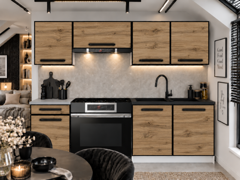 Meubles de cuisine Linea 180 cm chêne wotan sans plan de travail Fabricant TOR L Leonardo/0/WT/DW/BB/A1