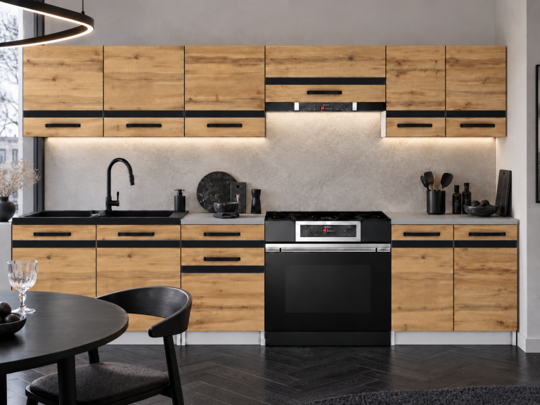 Meubles de cuisine Prestige 240 cm chêne wotan sans plan de travail Fabricant TOR P Salvador/0/WT/DW/BB/A1/CM